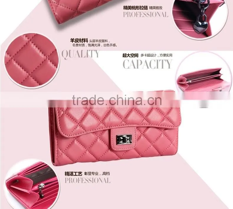 Goat leather wallet Custom new arrival ladies purse, money bag woman wallet, lady wallet