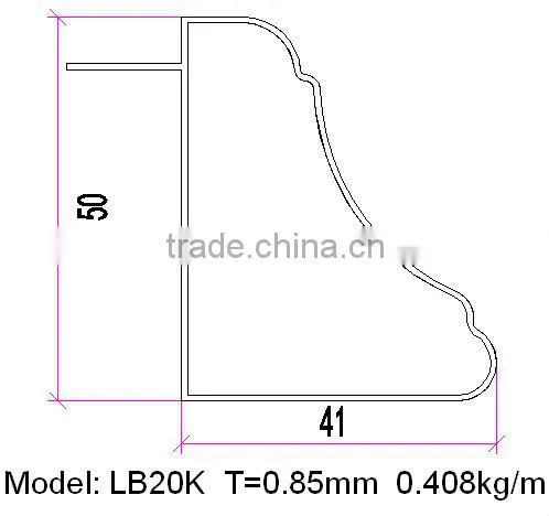wooden grain aluminum frame for Kitchen Cabinet series aluminium profile