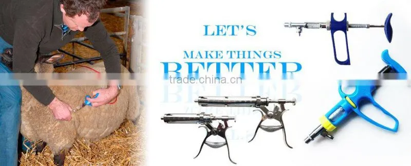 WJ202 Animal syringe gun Reusable plastic injector factory 20cc