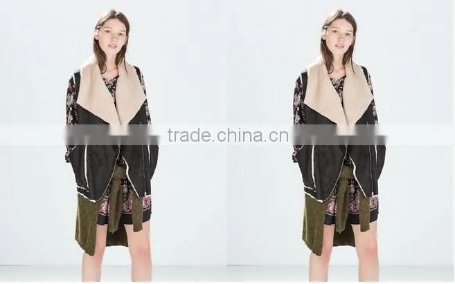 2016 Europe style high -end faux fur vest