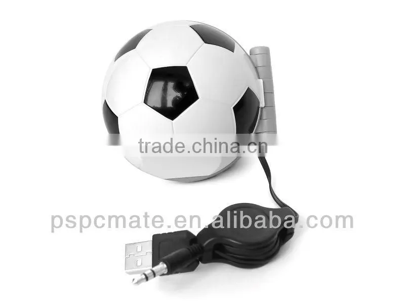 portablel round mini football speaker for PC,mobile phone and mp3