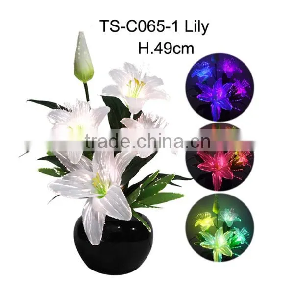 Very best sale LED Fiber optic rose Flowers in Red color /LED fiber optic flower light in different style with CE