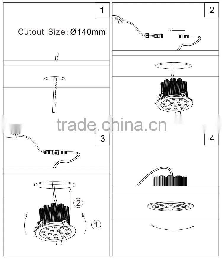 Energy-saving high bright cool white 30W gimbal led downlight for cabinet