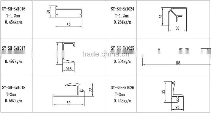 new design with ISO9001 standard t shape extrusion profile