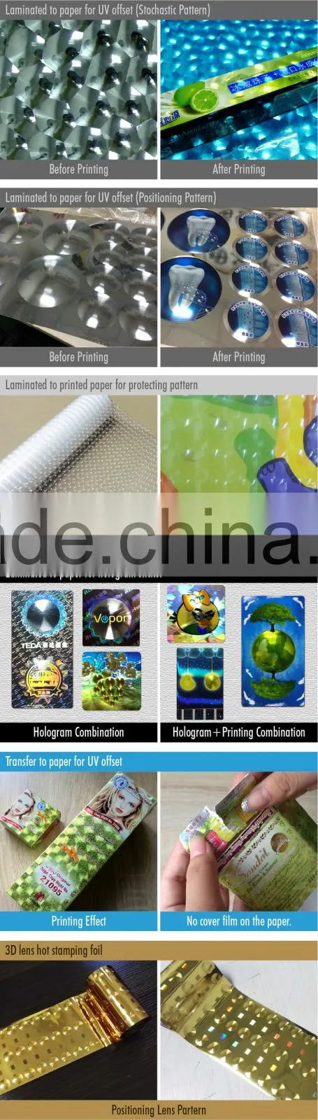 Hot sell 3D lens film Cat eyes film mirror lens film 3D hologram film Hot stamping lens film