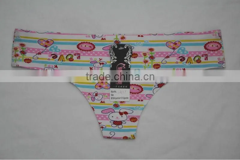 2014 Fancy Cute Seamless Cartoon Print Girls' G string Underwear