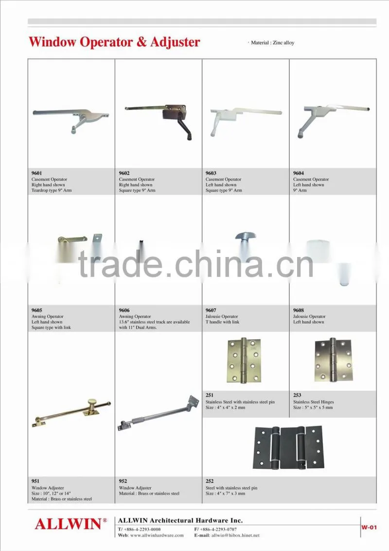 Zinc Alloy Casement Operator