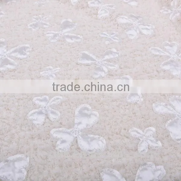 Velvet satin roses lace fabric with applique dresses