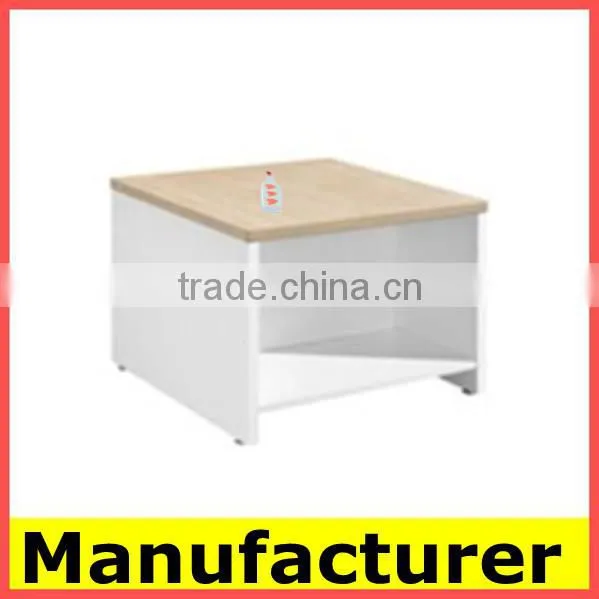 hot sale cheap modern stainless steel and wood and tempered glass coffee table