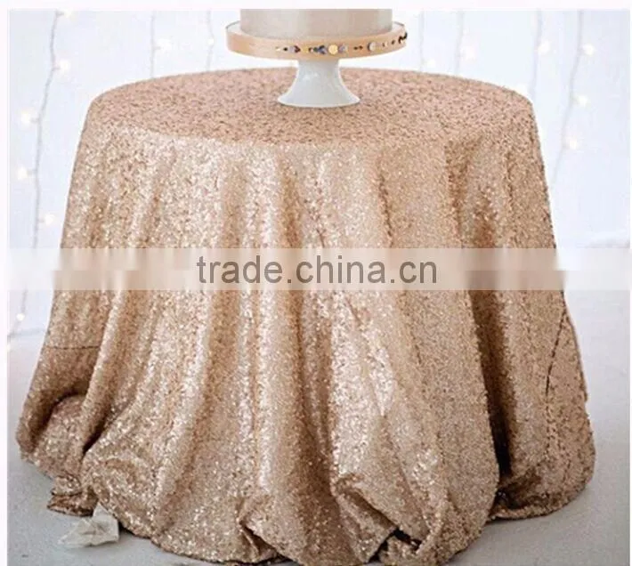 wedding blush champagne sequin table cloth