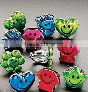 Custom made plasitc Colorful Rhinestone ring