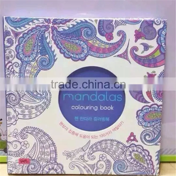 High quality 2015 best selling hand-painting secret garden adult coloring book pages-mandala series