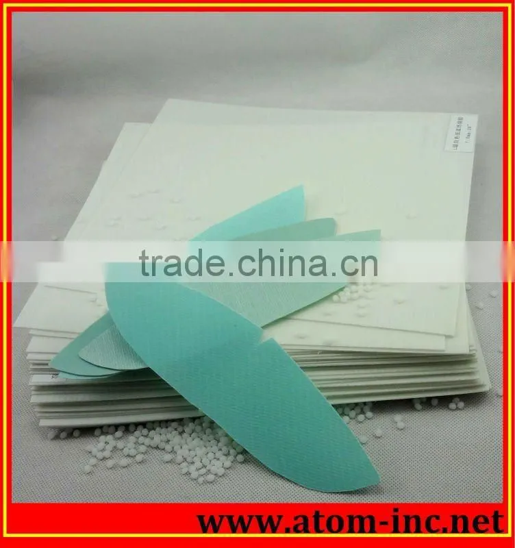 Thermoplastic toe puff material for shoes making
