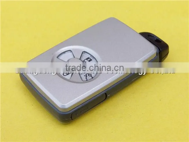 Uncut emergency key 3 buttons smart card remote key shell for Toyota RV4 Yaris silver cover