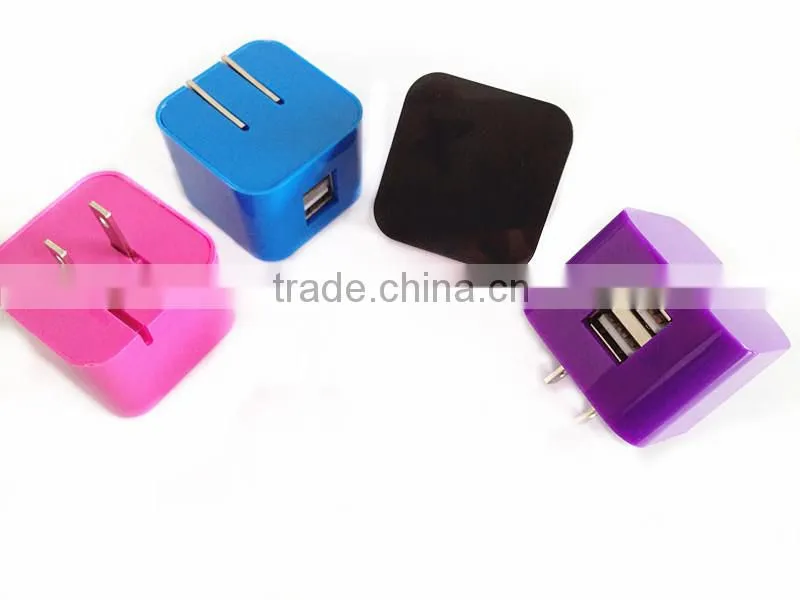 OEM/ODM service 5V 3.1A US folding plug dual usb wall charger flat home wall charger for Samsung HTC