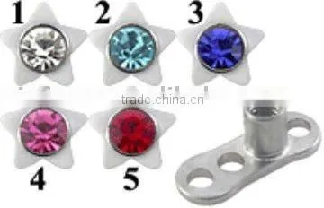 Fashion cone 316L Stainless steel skin diver body piercing jewelry