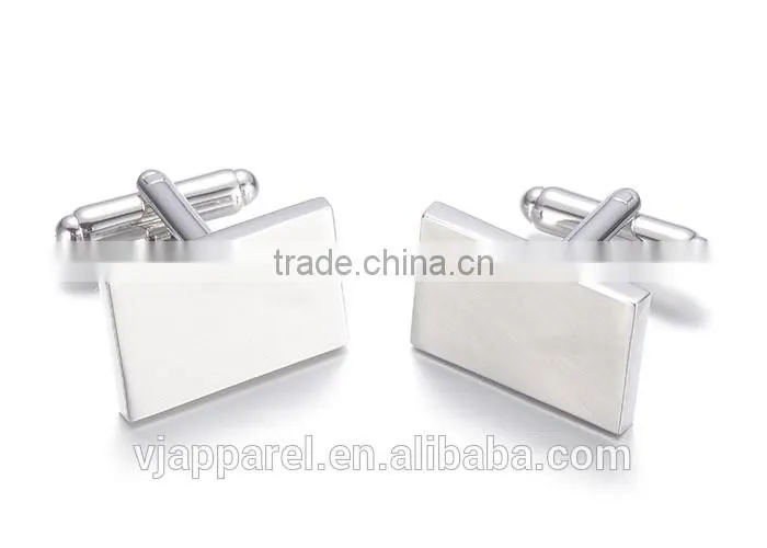 Simple Man square silver cufflinks