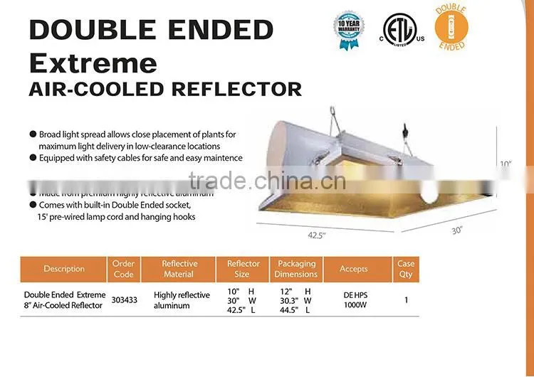 Honest Manufacturer SINOWELL Grow Light Reflector Air Cooled Double Ended