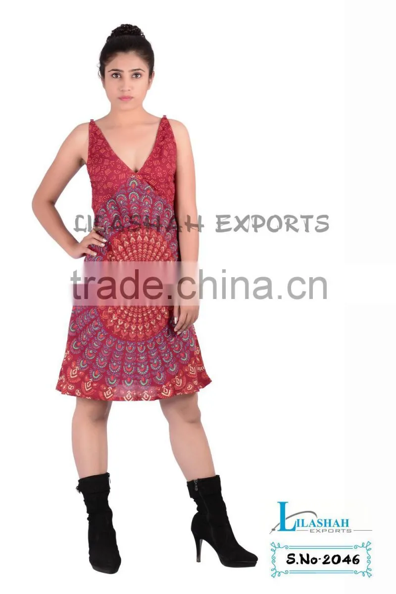 Rayon mandala dress Rayon Casual Dresses NEW Womens Sleeveless Solid Beach Tank Dress Sundress