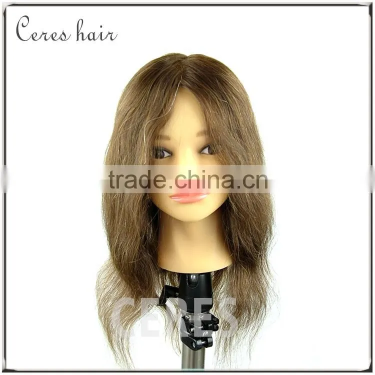 Accept Custom Hairdressing Practice Human Hair Mannequin Head Training Head With Clamp