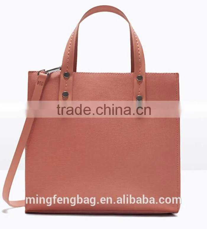 New Custom High Quality Fashionable Mini PU Tote and Shoulder Handbag Shopping Bag for Women