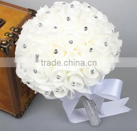 Wedding Bouquet Bridal Bridesmaid Aartificial Flower Roses Posy Handmade Decor
