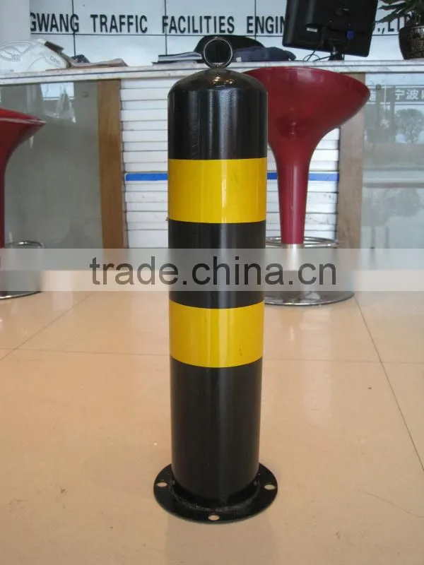 black and yellow security road barriers