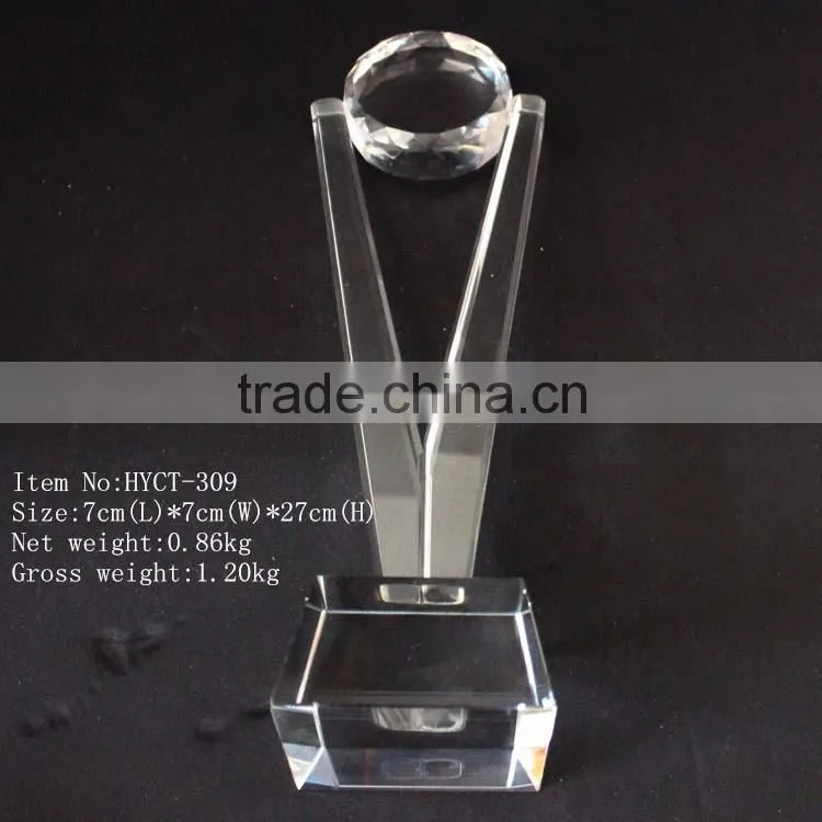 "v" shaped crystal round ball troghy cup