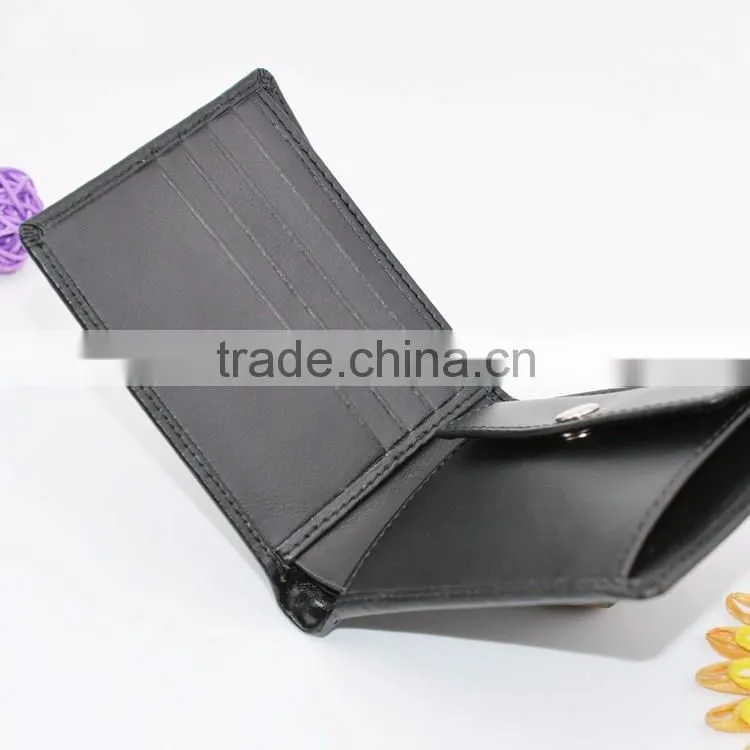 Euorpe style hot stamped black authentic leather wallet men wallet