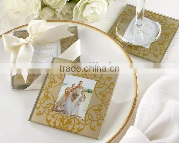 Wedding Favors Chinese Love Design Glass Coaster