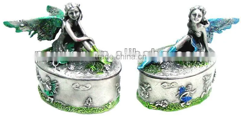 Pewter Fairy Shaped Jewelry Boxes