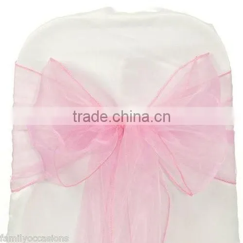 BLACK ORGANZA SASHES CHAIR BOW SASH WEDDING SASHES