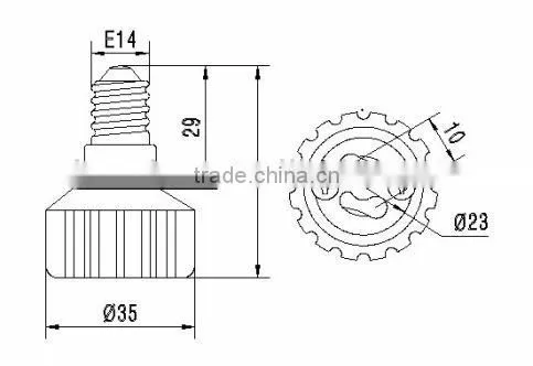 PBT E27 to E27 lamp holder with 180mm extension cord