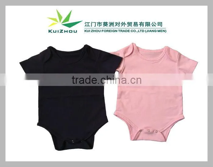 Hot Sale 100% Cotton Plain Baby Bodysuit