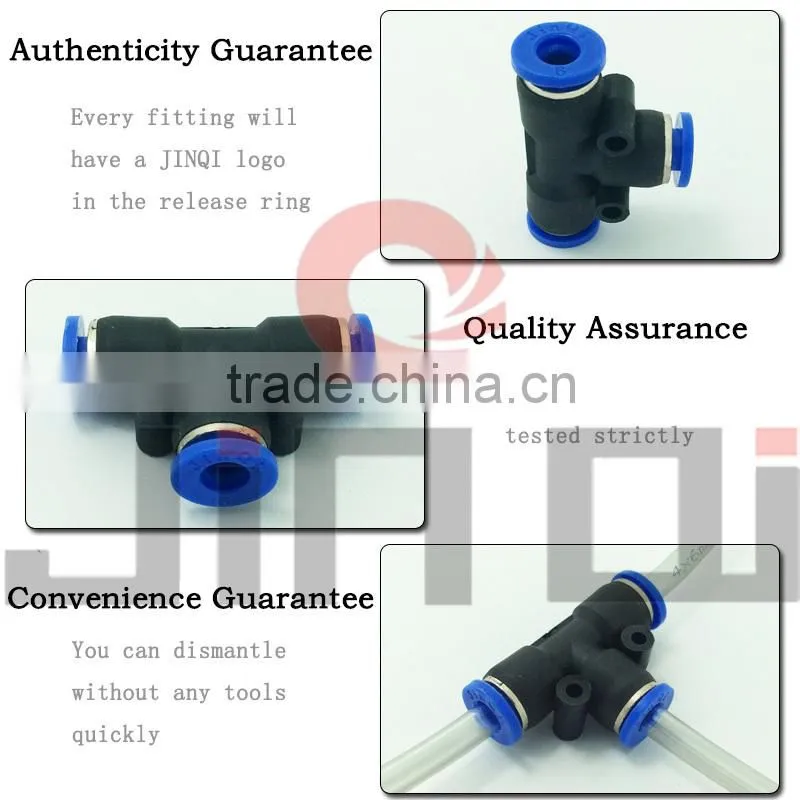 alibaba china pneumatic tee plastic connector