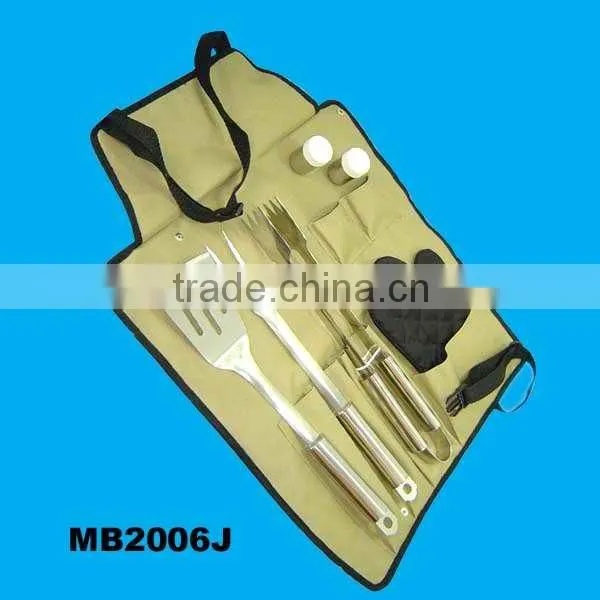 Professional-Grade Stainless-Steel 6-Piece Barbeque Tool Set