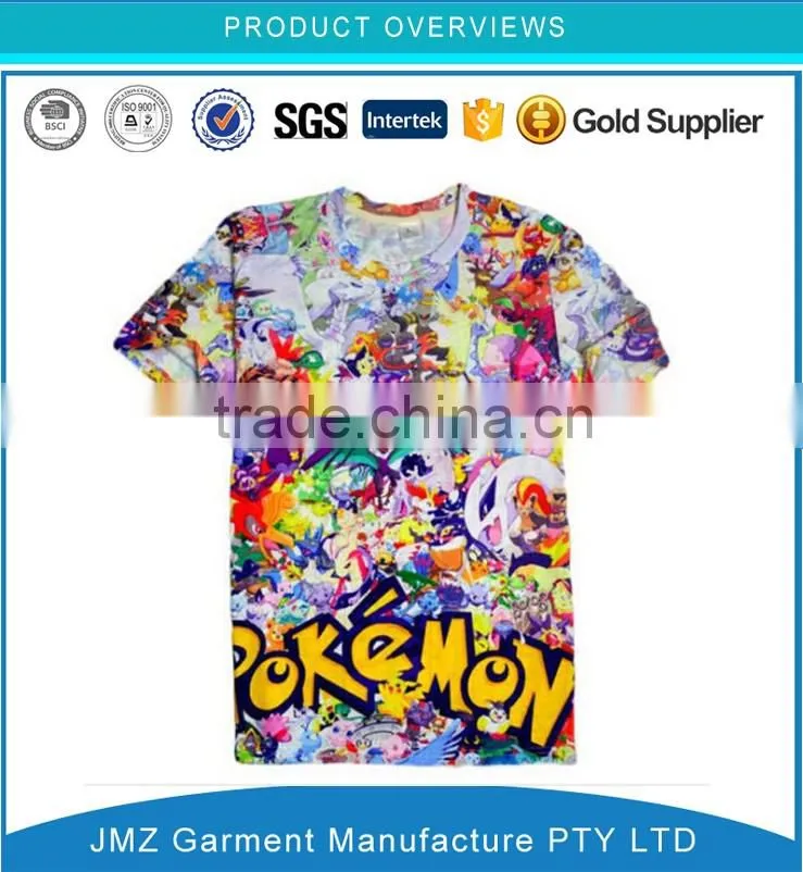 Fashion mens clothing 3D print shirt mens t shirt factory oem