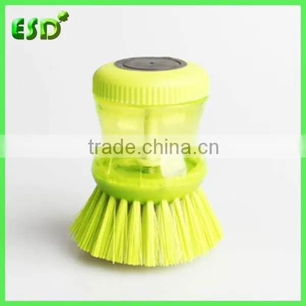 China ESD Palm Wooden Round Cleaning Brush With Nylon Bristle