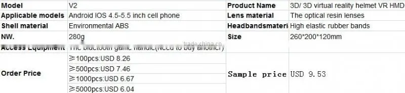 Hot selling factory 3D virtual reality helmet VR HMD Google Cardboard 3D VR Box Glasses