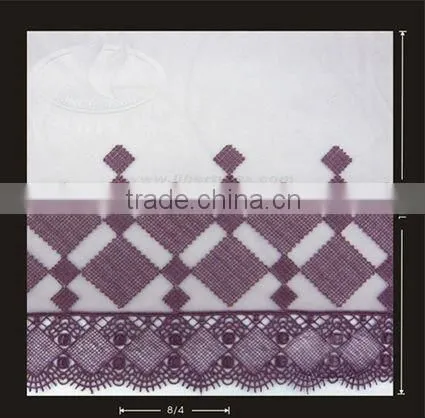 GEOMETRIC SQUARE POLYESTER EMBROIDERY VENICE LACE