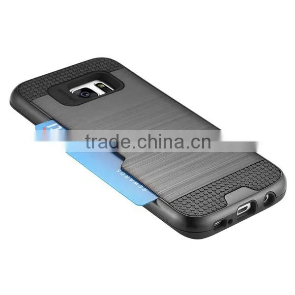 C&T Dual Layer Armor Hybrid Wallet Card Slots Case cover for Samsung Galaxy S7 Edge