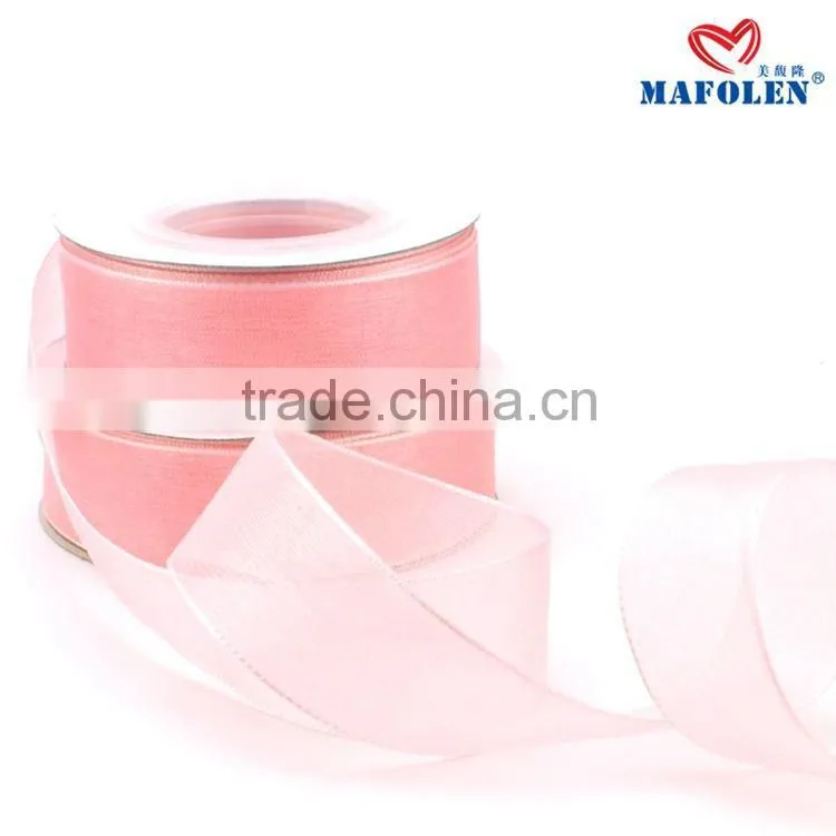 New polyester 100% pure silk ribbon/organza ribbon sample free