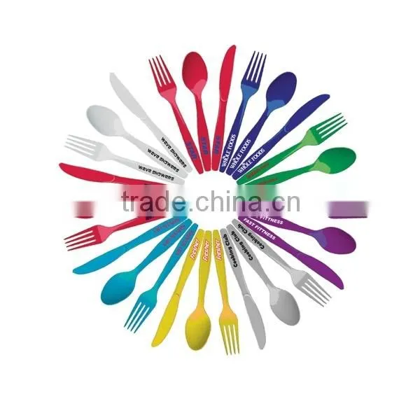Colorful plastic cutlery disposable tableware Flatware online sale