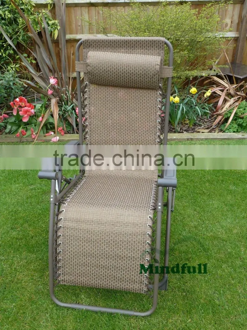 Brown Zero Gravity Garden Lounge Chairs Reclining Garden Chairs With Headrest