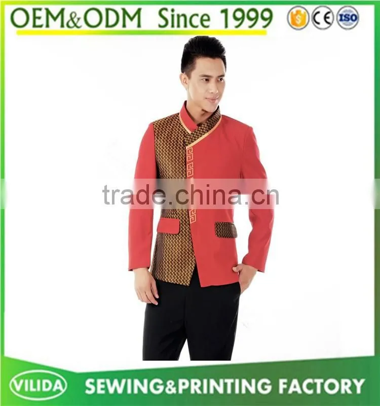 Customized high quality hotel uniform for waiter and waitress from Guangzhou factory