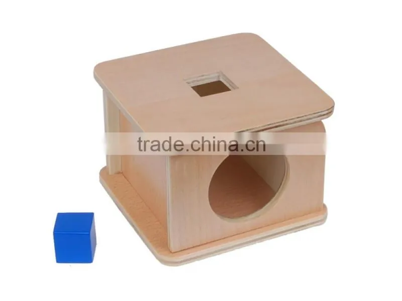 Preschool educational toys material for imbucare box with cube