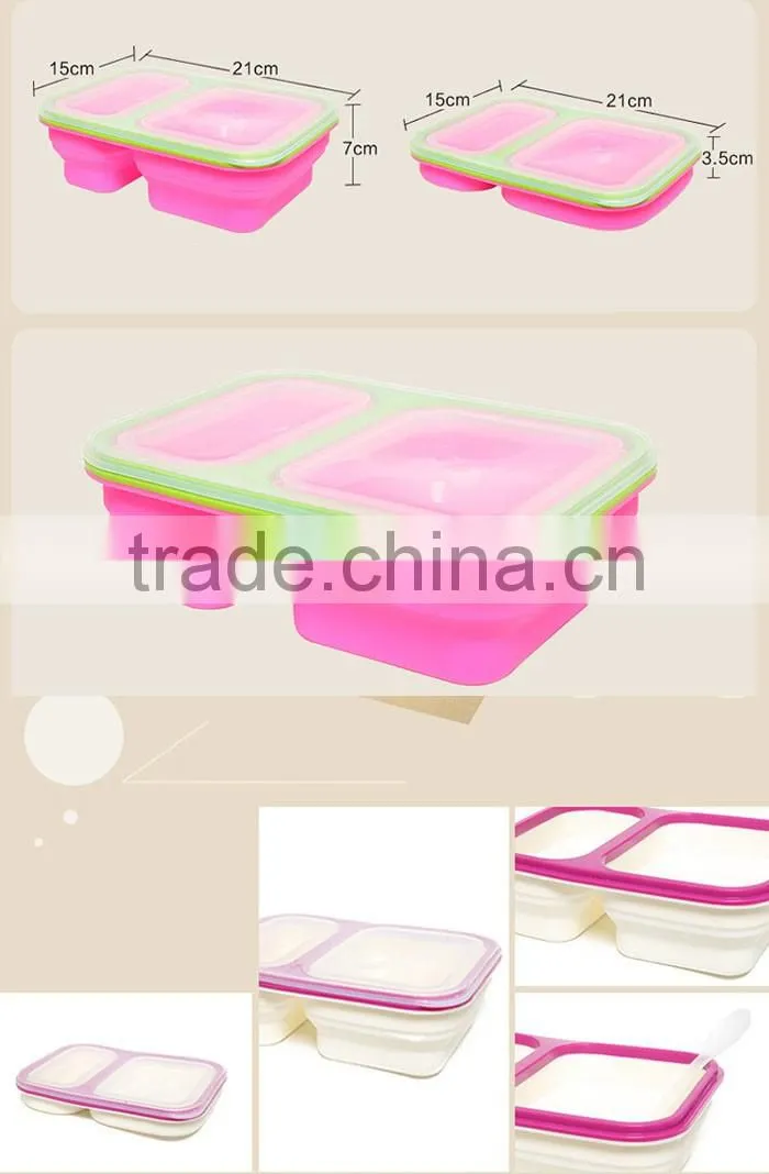 2016 2 Layer Microwave Portable For Kids Bento Lunchbox