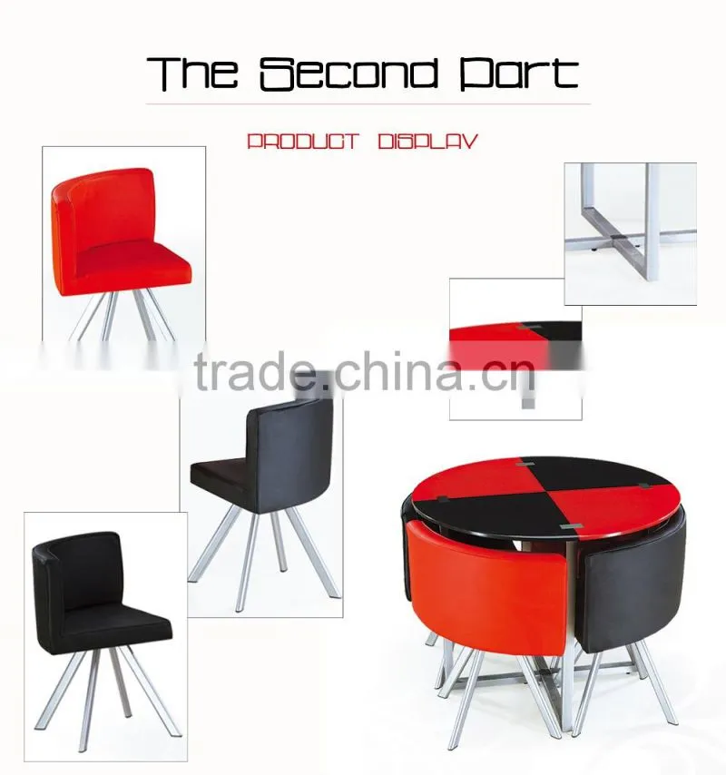 Hot Sale Cheap Used Dining Table Glass Top Metal Legs Dining Set 1 Table 4 Chair