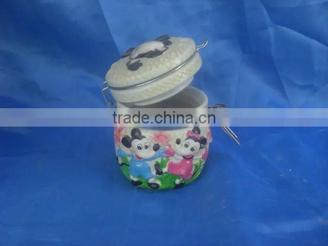 ceramic seal jar with embossed