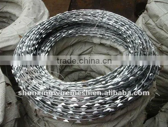 Galvanized and PVC coating Razor Barbed Wire Concertina razor wire